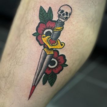 Dagger traditional tattoo design.