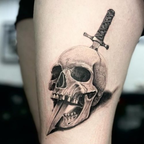 Skull Tattoo Design at Blackout Tattoo & Piercing Academy in Middlesbrough.