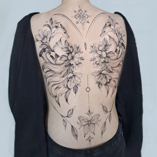 Fine Line Tattoo Design.