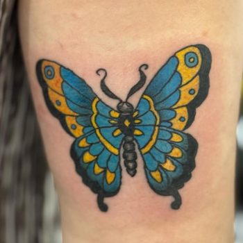 Colour butterfly tattoo design.