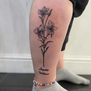 Blackwork Lillies Tattoo