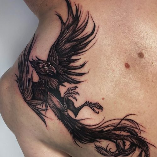 Back phoenix tattoo