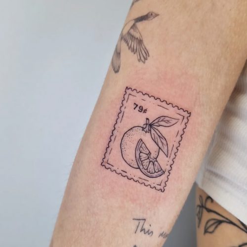 Stamp tattoo, fruits.