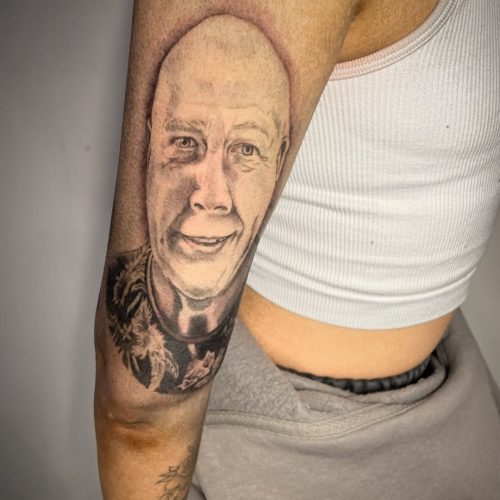 Realism portrait tattoo.