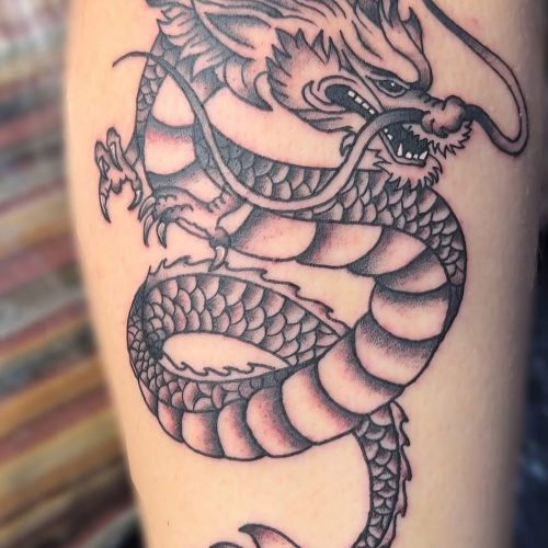 Dragon trad tattoo design