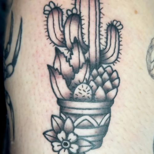 cactus trad tattoo design