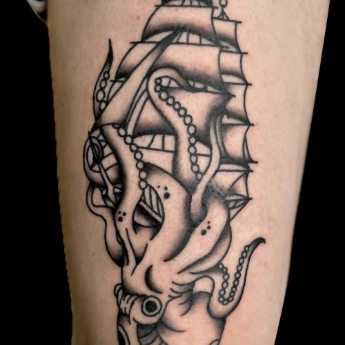 Octopus trad tattoo