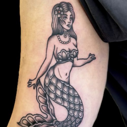 Trad tattoo mermaid