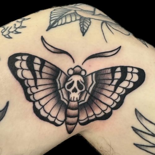 Moth trad tattoo