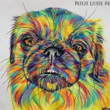 A colourful dog design