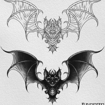 A bat tattoo design