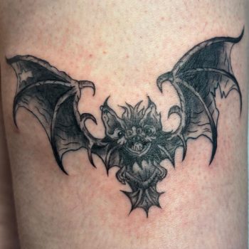 Bat blackwork tattoo