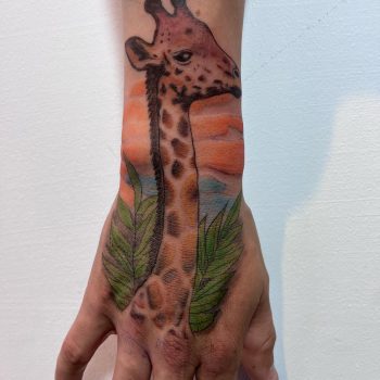 Colour Giraffe Tattoo